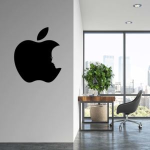 GLIX Apple Jobs - samolepka na stenu Čierna 60x50 cm