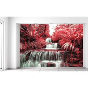 Gario Fototapeta Vodopád v červenej prírode Rozmery (š x v): 200 x 135 cm, Materiál: Latexová (lepidlo zadarmo)
