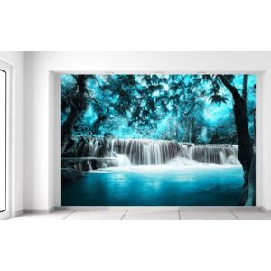 Gario Fototapeta Vodopád v modrej džungli Rozmery (š x v): 200 x 135 cm, Materiál: Latexová (lepidlo zadarmo)