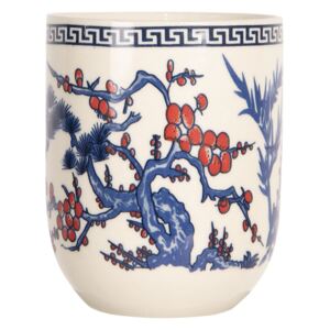 Porcelánový kalíšok na čaj s modrou vetvou - ∅ 6 * 8 cm / 0,1l