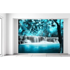 Gario Fototapeta Vodopád v modrej džungli Rozmery (š x v): 200 x 150 cm, Materiál: Latexová (lepidlo zadarmo)