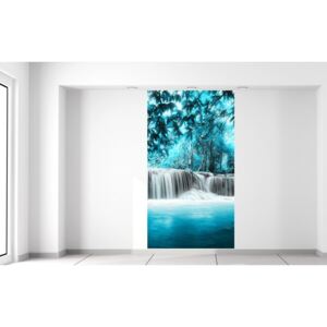 Gario Fototapeta Vodopád v modrej džungli Rozmery (š x v): 110 x 200 cm, Materiál: Samolepiaca