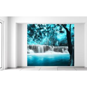 Gario Fototapeta Vodopád v modrej džungli Rozmery (š x v): 268 x 240 cm, Materiál: Latexová (lepidlo zadarmo)