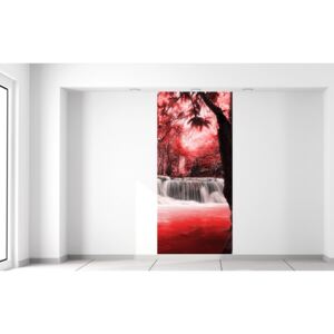 Gario Fototapeta Vodopád v červenej džungli Rozmery (š x v): 95 x 205 cm, Materiál: Latexová (lepidlo zadarmo)