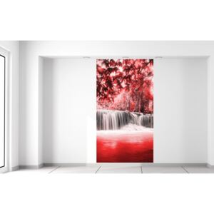Gario Fototapeta Vodopád v červenej džungli Rozmery (š x v): 110 x 200 cm, Materiál: Samolepiaca