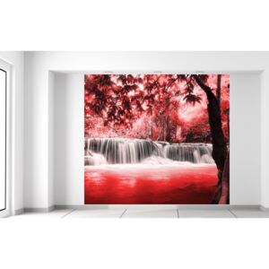 Gario Fototapeta Vodopád v červenej džungli Rozmery (š x v): 268 x 240 cm, Materiál: Latexová (lepidlo zadarmo)