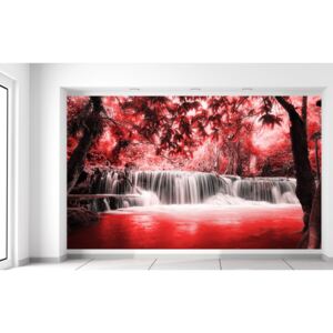Gario Fototapeta Vodopád v červenej džungli Rozmery (š x v): 412 x 248 cm, Materiál: Latexová (lepidlo zadarmo)