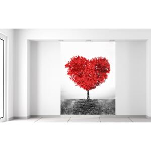 Gario Fototapeta Strom lásky do červena Rozmery (š x v): 150 x 200 cm, Materiál: Latexová (lepidlo zadarmo)