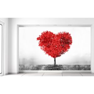 Gario Fototapeta Strom lásky do červena Rozmery (š x v): 412 x 248 cm, Materiál: Latexová (lepidlo zadarmo)