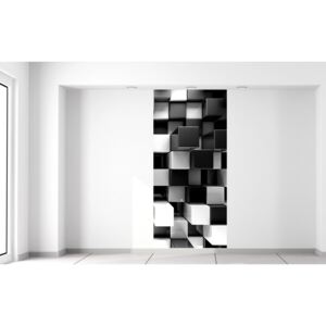 Gario Fototapeta Čierno-biele 3D kocky Rozmery (š x v): 95 x 205 cm, Materiál: Latexová (lepidlo zadarmo)