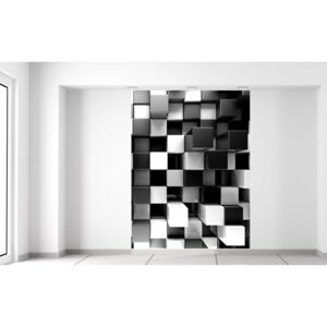 Gario Fototapeta Čierno-biele 3D kocky Rozmery (š x v): 150 x 200 cm, Materiál: Latexová (lepidlo zadarmo)