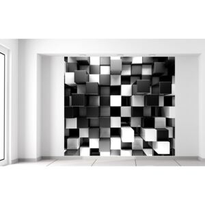Gario Fototapeta Čierno-biele 3D kocky Rozmery (š x v): 268 x 240 cm, Materiál: Latexová (lepidlo zadarmo)