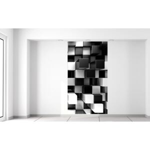 Gario Fototapeta Čierno-biele 3D kocky Rozmery (š x v): 110 x 200 cm, Materiál: Latexová (lepidlo zadarmo)