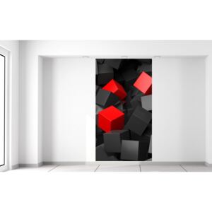 Gario Fototapeta Čierno - červené kocky 3D Rozmery (š x v): 110 x 200 cm, Materiál: Latexová (lepidlo zadarmo)