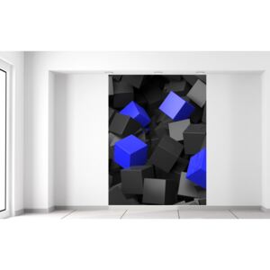 Gario Fototapeta Čierno - modré kocky 3D Rozmery (š x v): 150 x 200 cm, Materiál: Latexová (lepidlo zadarmo)