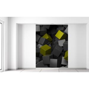 Gario Fototapeta Čierno - zelené kocky 3D Rozmery (š x v): 150 x 200 cm, Materiál: Latexová (lepidlo zadarmo)