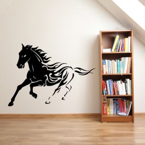 GLIX Kôň - nálepka na stenu Čierna 80 x 58 cm