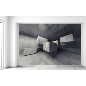Gario Fototapeta Sivé lietajúce kamenné kocky 3D Rozmery (š x v): 200 x 135 cm, Materiál: Samolepiaca