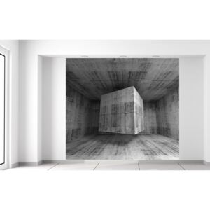 Gario Fototapeta Lietajúca betónová kocka 3D Rozmery (š x v): 268 x 240 cm, Materiál: Latexová (lepidlo zadarmo)