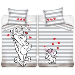 Carbotex · Bavlnené posteľné obliečky Tom a Jerry - 100% bavlna - 70 x 90 cm + 140 x 200 cm