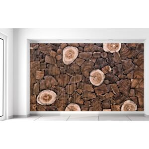Gario Fototapeta Drevená mozaika Rozmery (š x v): 402 x 240 cm, Materiál: Latexová (lepidlo zadarmo)