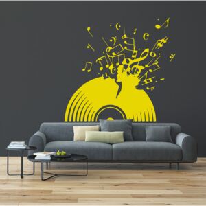 GLIX Vinylová platňa - nálepka na stenu Žltá 50 x 45 cm