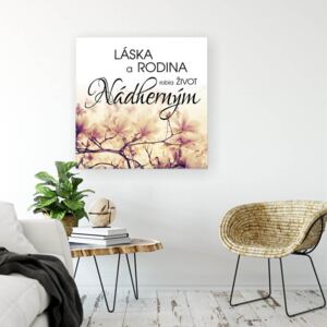 Obraz s textom - Láska a rodina,.. v béžovom
