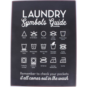 Plechová ceduľa Laundry Guide