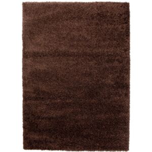 Kusový koberec Shaggy vlas 50 mm tmavo hnedý, Velikosti 80x150cm