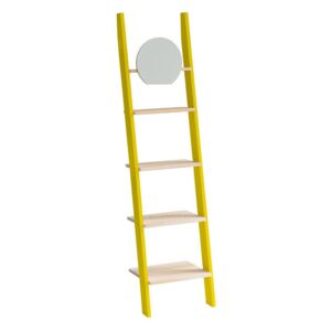 RAGABA Ashme rebrík úzky s policami a zrkadlom, žltá