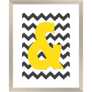 Rámovaný obraz Nordic style - FAP402, žltá/čierna/biela/farebná skupina čierna + biela/farebná skupina žltá