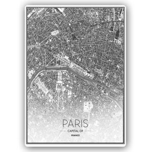 Kovový obraz - Paris City Plan