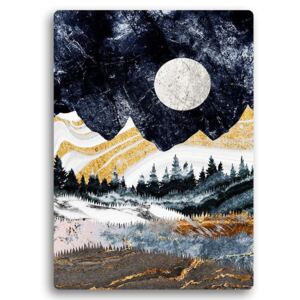 Kovový obraz - Full Moon Over The Mountains