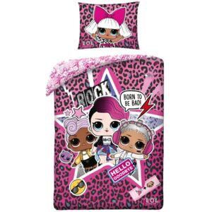 Halantex · Dievčenské bavlnené posteľné obliečky L.O.L. Suprise - motív Rock Diva / ružové - 100% bavlna - 70 x 90 cm x 140 x 200 cm