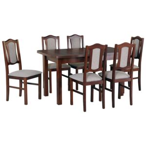 Rozkladací stôl so 6 stoličkami - AL59, Morenie: biela, Poťahové látky: 16 - Jasmine 90 Mirjan24 5902928092097