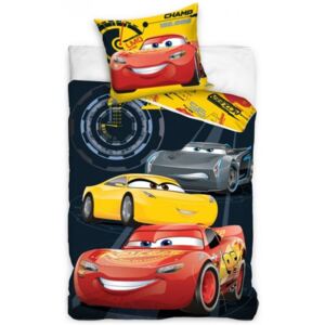 Faro · Detské posteľné obliečky Autá 3 Cars 3 - McQueen - motív Tajní agenti - 100% Bavlna - 70 x 80 cm + 140 x 200 cm
