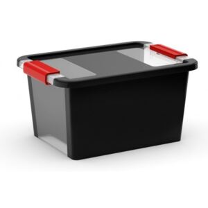 Plastový úložný box Bi Box s vekom S čierny