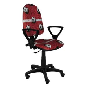 MAXMAX Dětská otočná židle BRANDON - FOTBAL červená