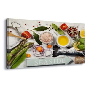 Obraz na plátne - Salmon Dinner 100x75 cm