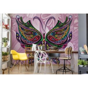 GLIX Fototapeta - Psychedelic Butterfly Vliesová tapeta - 312x219 cm
