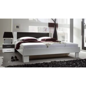ArtElb VERA posteľ s nočnými stolíkmi biely/orech čierny posteľ 160 cm bez matraca