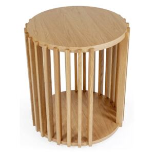 Odkladací stolík z dubového dreva Woodman Drum, ø 53 cm