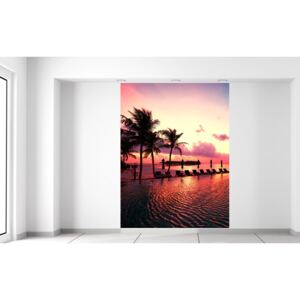 Gario Fototapeta Západ slnka na pláži na Maledivách 150x200cm Materiál: Latexová (lepidlo zadarmo)