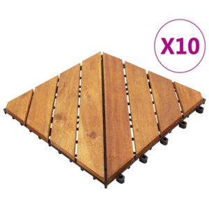 Podlahové dlaždice 10 ks 30x30 cm masívne akáciové drevo