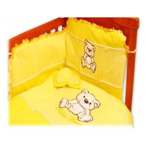 BABY NELLYS Obliečky do postieľky 2D Teddy - jersey - žltý Baby Nellys 77123