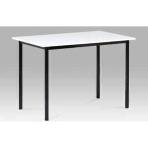 Jídelní stůl 110x70 cm, vysoký lesk bílý / černý lak GDT-222 WT Autronic