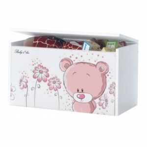 BabyBoo Box na hračky, truhlička Macko STYDLÍN růžový, D19 BabyBoo 83537