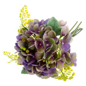 Fialový umelý kvet v štýle hortenzie s papradím Dakls