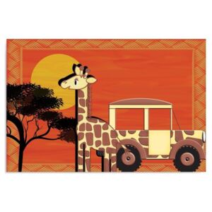 Obraz CARO - Giraffe And Car 40x30 cm