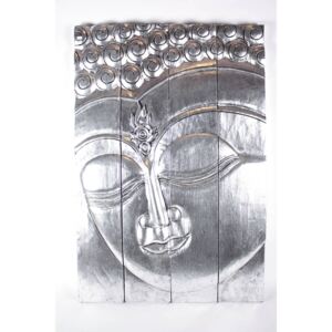 Buddha obraz strieborný stredný